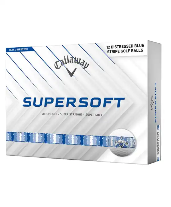 Vysoce Kvalitní Golfové míčky Callaway Supersoft SuperSoft Distressed Blue Stripe (12 ks)