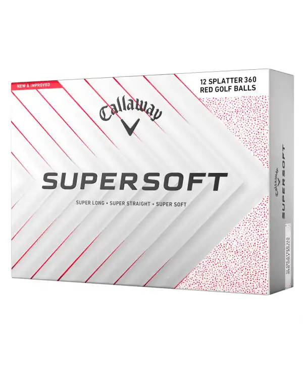 Finální Výprodej Golfové míčky Callaway Supersoft Splatter 360 Red (12 ks)